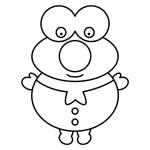 Binky the winter snow alien colouring page thumbnail