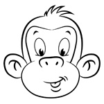 Mojo the monkey children's colouring page