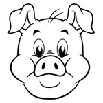 Stewie the pig colouring page thumbnail